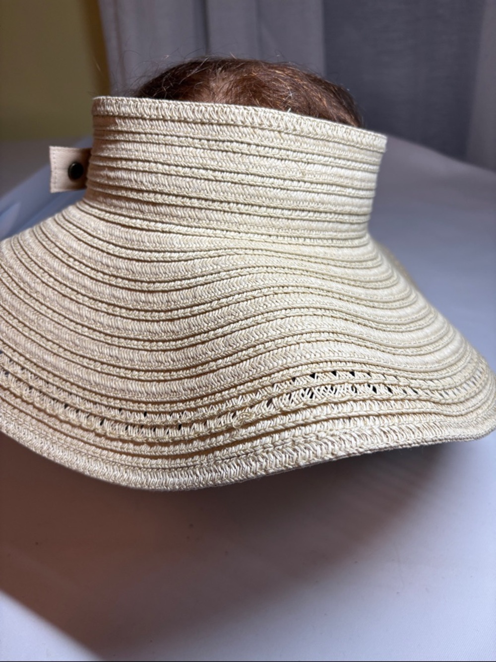 Shade & Shore NWT Natural Color Paper/Poly Open Crown Tan Packable hat One Size